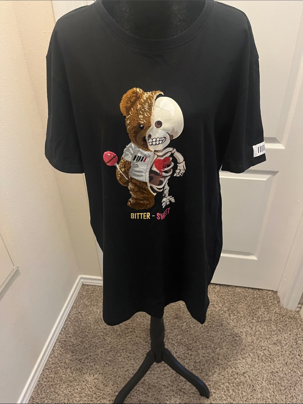 Bitter-Sweet Tee New Bear Skeleton Bitter Sweet graphic Fashion T-Shirt Size 2XL